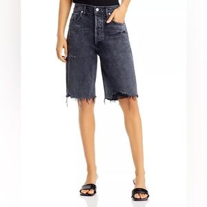 Citizens of Humanity Black Denim Ambrosio Bermuda Shorts